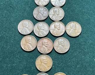 1940s Wheat Pennies 19 Total Count
