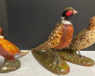 Three Ceramic Pheasants