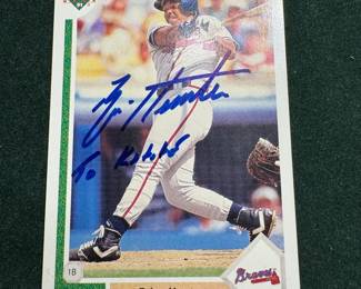 Brian Hunter 1991 Upper Deck Final Edition Rookie 54F ATL Braves Autograph Card