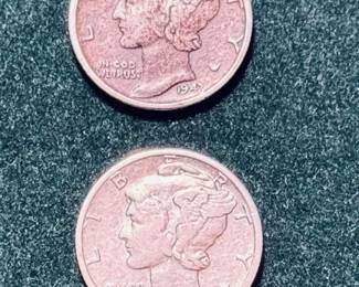 1941 1943 Mercury Dimes