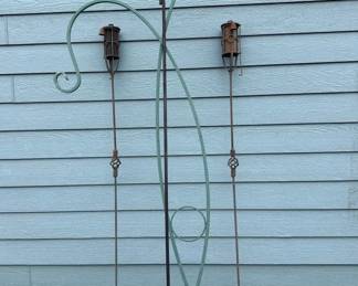 Tiki Torches Two Shepherd Hooks
