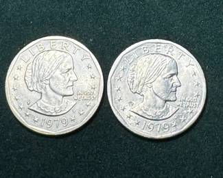 2 1979 Susan B. Anthony Dollars