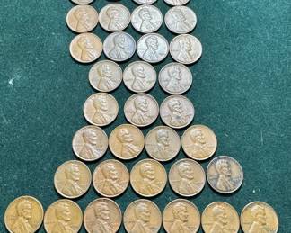 1950s Wheat Pennies 34 Total Count