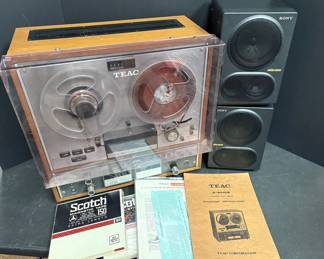 TEAC A4010S Stereo Tape Deck Two Sony Mega Bass Speakers