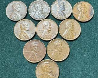 1959 Pennies 10 Total