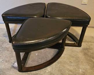 Three Padded Rectangular Stools