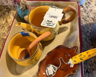 MacKenzie - Childs Cream & Sugar Pair 