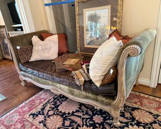 Leather and Wood Day Bed