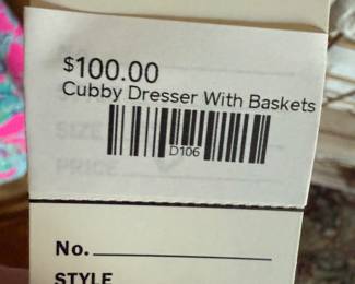 Cubby Dresser with Baskets 