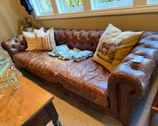 Oversized Chesterfield Leather Sofa 