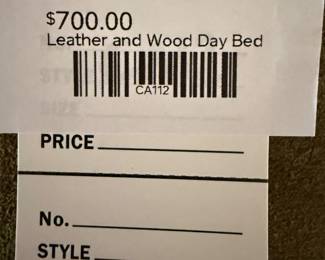Leather and Wood Day Bed