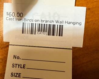 Cast Iron Birds on Branch Wall Hanging