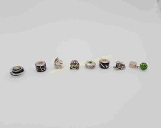 Sterling silver slide charms beads 