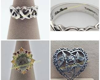 Tiffany & Co Paloma Picasso ring & other sterling 