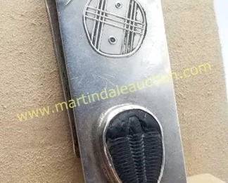 Sterling silver & trilobite fossil money clip