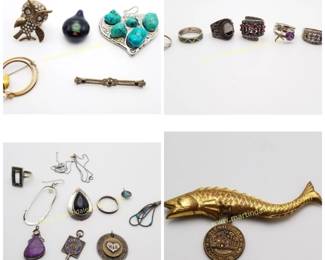 Sterling silver & misc vintage jewelry