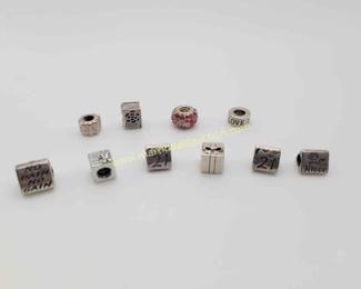 Sterling silver slide charms beads