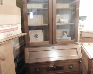 Walnut Drop Front Secretary/Bookcase