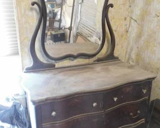 Antique Dresser w/wishbone mirror