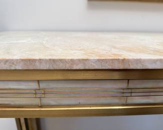 marble top side view of the sofa entry table 