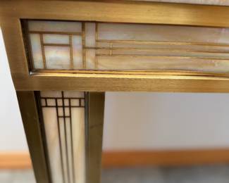 detail on the mission style craftsman look foyer table 