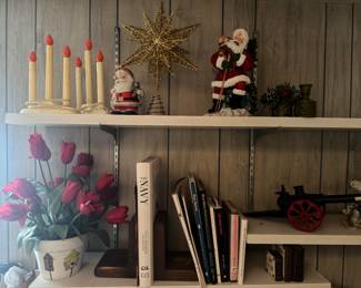 vintage Christmas , bookends and Navy books