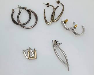 Silver Tone Hoop Earrings