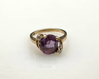 Purple Spinel Gold Ring