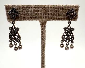 Silver dangle earrings