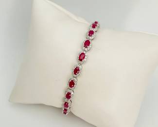 Ruby and diamond tennis bracelent