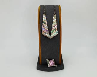 Abalone Shell earrings and Pendant