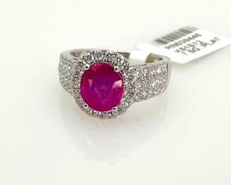 Burmese Sapphire and Diamond Ring