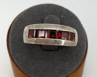Silver Garnet Ring