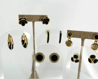 Black and Gold tone fashion earrings