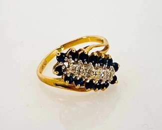 10K Topaz and diamond ring
