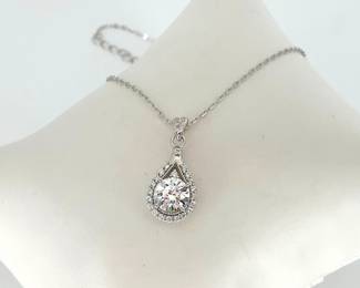 Moissanite silver necklace