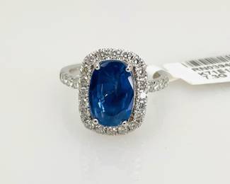 Sapphire and Diamond platinum ring