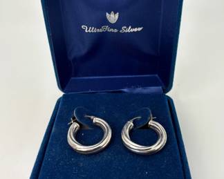 ultra fine silver hoop earrings