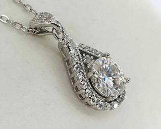 Moissanite Silver Necklace