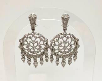 Judith Ripka Silver Cubic Zirconia Earrings