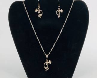 Kokopelli necklace and earrings set