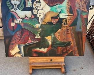 One of several funky large wood art panels 