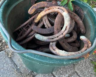 Bucket of horseshoes 