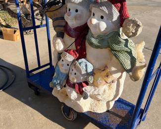 Fiberglass vintage snowman family 