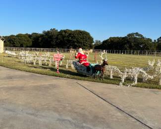 Vintage Fiberglass Santa in Sleigh!