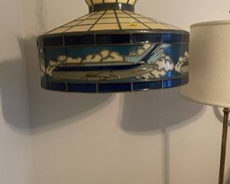 One-of-a-kind Eastern Airlines stained glass light fixture
