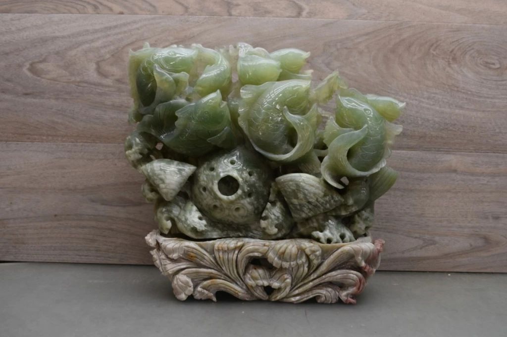 Carved Jade Chinese Koi Fish