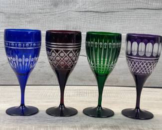 WILLIAMS SONOMA REGENCY CUT GLASS WINE GLASSES