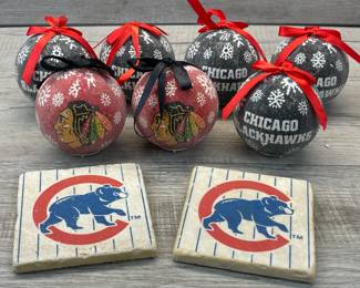 CHICAGO BLACKHAWKS ORNAMENTS
CHICAGO CUBS COASTERS