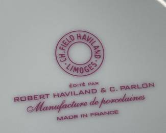 CH FIELD HAVILAND LIMOGES FRANCE
ROBERT HAVILAND & C PARLON